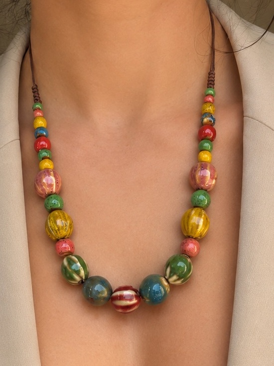 Anthropologie Jewelry - Multicolor Ceramic Beaded Necklace - Women Jewelry